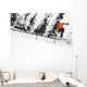 Person Snowboarding On A Railing Wall Mural