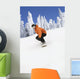 Snowboarder Going Down Snowy Hill Wall Mural