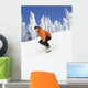 Snowboarder Going Down Snowy Hill Wall Mural