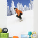 Snowboarder Going Down Snowy Hill Wall Mural