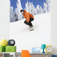 Snowboarder Going Down Snowy Hill Wall Mural