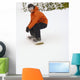 Snowboarder Going Down Snowy Hill Wall Mural