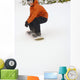 Snowboarder Going Down Snowy Hill Wall Mural