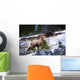 Bighorn Sheep Climbing Snowy Rocky Hill Wall Mural