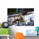 Bighorn Sheep Climbing Snowy Rocky Hill Wall Mural