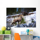 Bighorn Sheep Climbing Snowy Rocky Hill Wall Mural