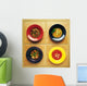 Four Plates Of Different Foods Wall Mural