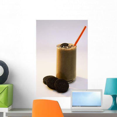 Chocolate Milk with Cookies Wall Mural shown on a wall