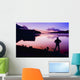 Silhouette Of A Man At A Mountain Lake Wall Mural