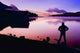 Silhouette Of A Man At A Mountain Lake Wall Mural