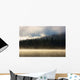 Foggy Mountain Lake At Sunrise Wall Mural