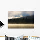 Foggy Mountain Lake At Sunrise Wall Mural