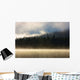 Foggy Mountain Lake At Sunrise Wall Mural