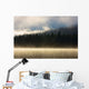 Foggy Mountain Lake At Sunrise Wall Mural
