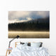 Foggy Mountain Lake At Sunrise Wall Mural