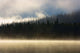 Foggy Mountain Lake At Sunrise Wall Mural