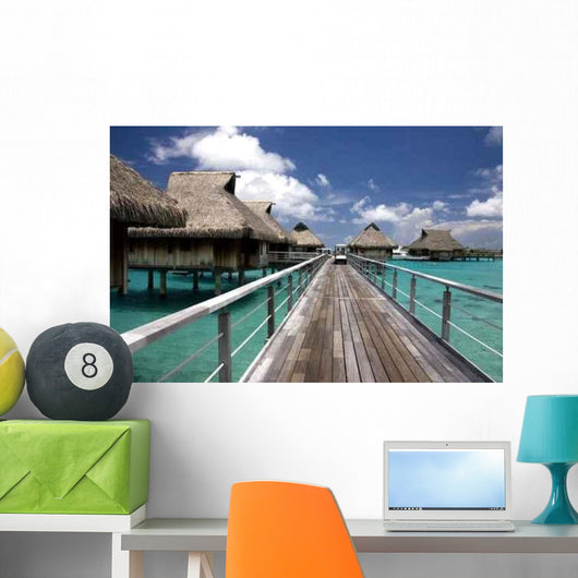 Overwater Bungalows Tropic Lagoon Wall Decal