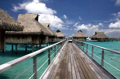Overwater Bungalows Tropic Lagoon Wall Decal
