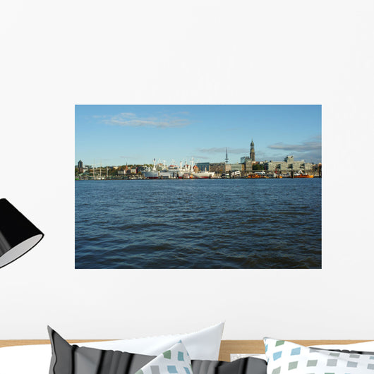 Hamburg harbor skyline Wall Mural