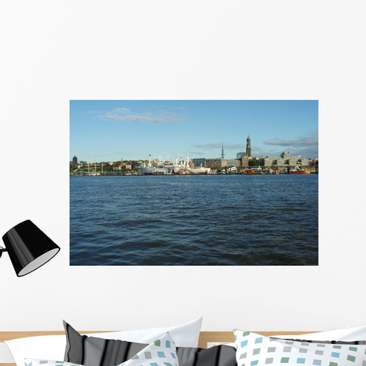 Hamburg harbor skyline Wall Mural