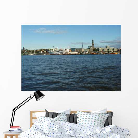 Hamburg harbor skyline Wall Mural