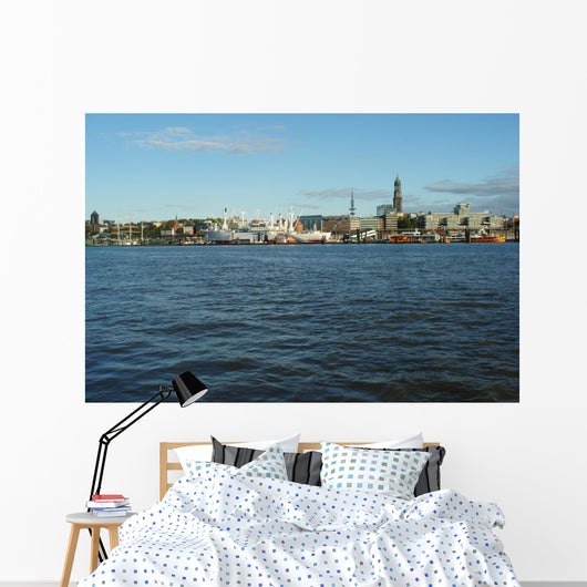 Hamburg harbor skyline Wall Mural