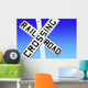 Railroad Crossing Sign Wall Mural