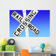 Railroad Crossing Sign Wall Mural