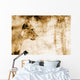 Lion In Front Of An Old Map Of Africa Wall Mural