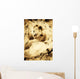Old Photograph Of A Lion On A Rock Wall Mural