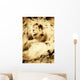 Old Photograph Of A Lion On A Rock Wall Mural