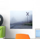Railway Crossing In The Fog Wall Mural