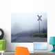 Railway Crossing In The Fog Wall Mural