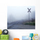 Railway Crossing In The Fog Wall Mural