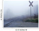 Railway Crossing In The Fog Wall Mural