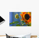 A Sunflower Blooming With Bud Wall Mural