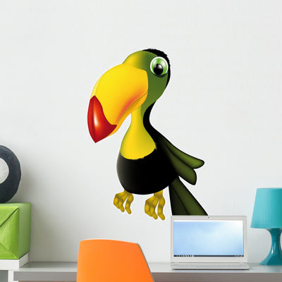 Parrot Wall Decal shown on a wall