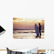 Surfer Silhouette Wall Mural