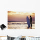 Surfer Silhouette Wall Mural