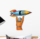 Astronaut and Vintage Rocket Wall Decal