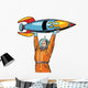 Astronaut and Vintage Rocket Wall Decal