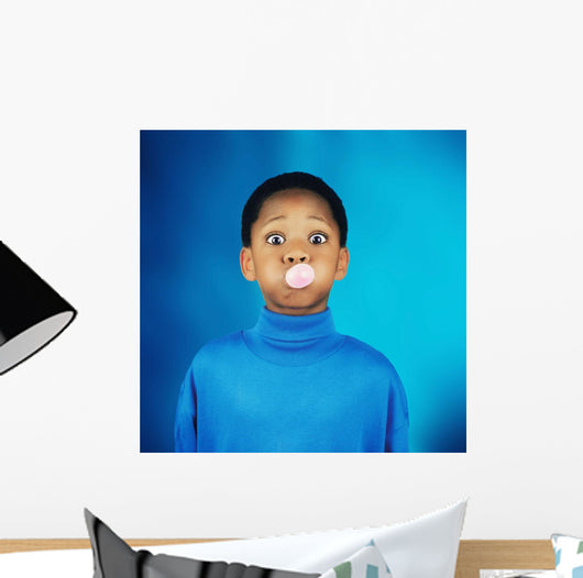 A Boy Blowing A Bubble Wall Mural