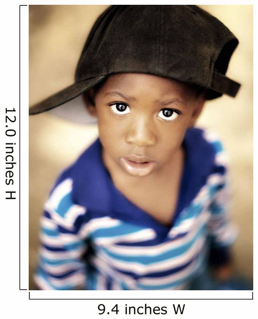 Boy Wearing Over Sized Hat Sideways Wall Mural