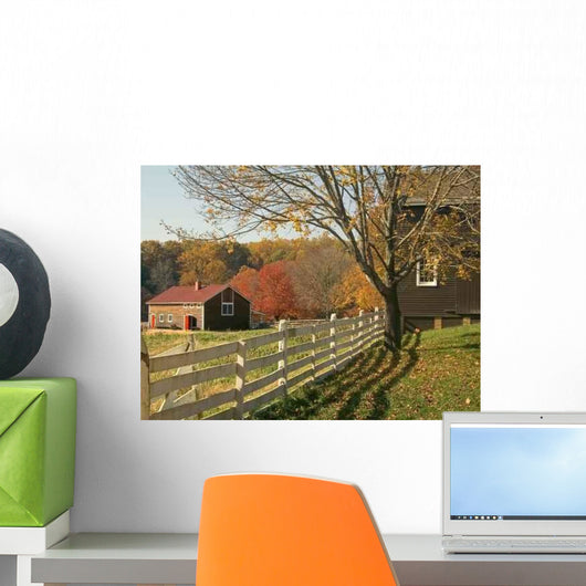 Fall Farm Fence Wall Decal