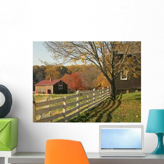 Fall Farm Fence Wall Decal