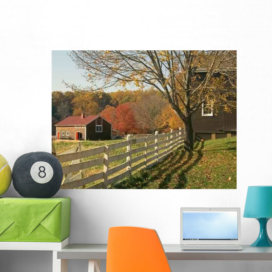 Fall Farm Fence Wall Decal