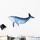 Spirited Blue Whale Watercolor Wall Decal