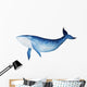 Spirited Blue Whale Watercolor Wall Decal
