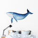Spirited Blue Whale Watercolor Wall Decal