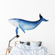 Spirited Blue Whale Watercolor Wall Decal
